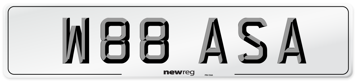 W88 ASA Number Plate from New Reg